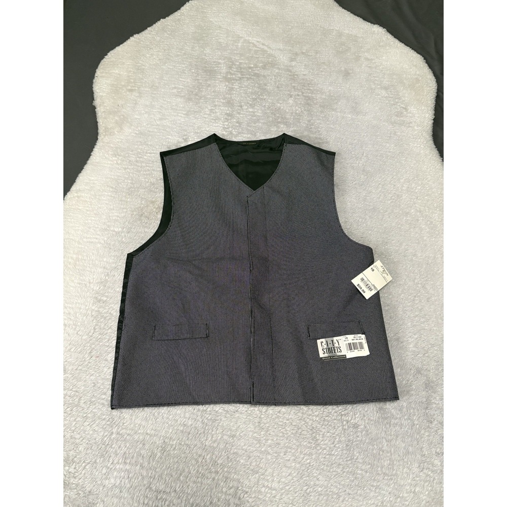 New City Streets Black Button Womens Dress Vest Size 18‎ Regular NWT